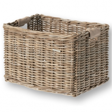 Basil Dorset rieten fietsmand grijs L